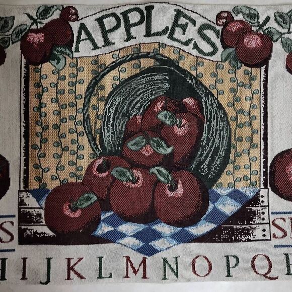 A Is For Apples Tapestry Decorative Table Runner 12x34 - Picture 3 of 12